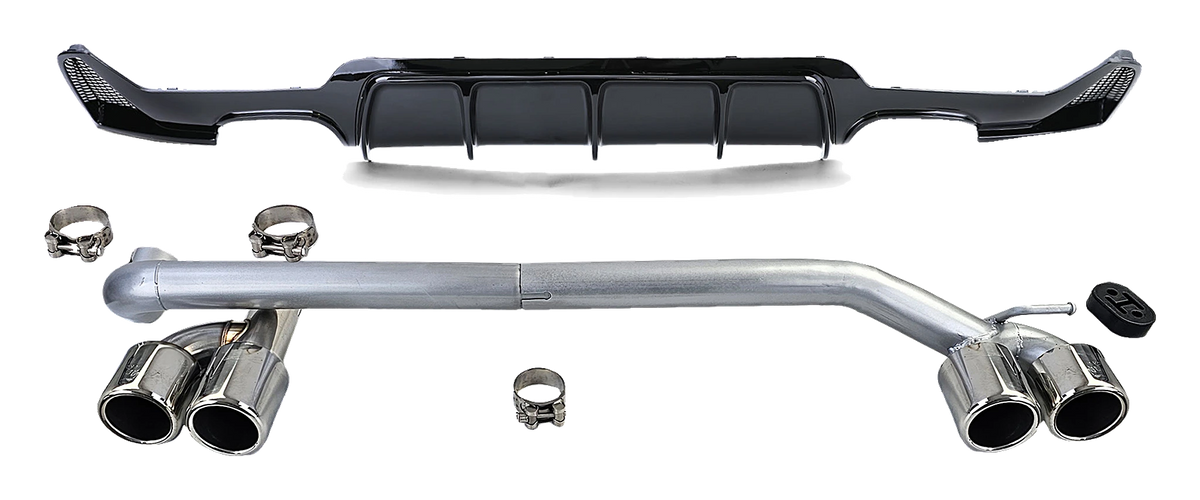 BMW F32/F33/F36 Performance Rear Diffuser OO-OO with Exhaust Tips V2