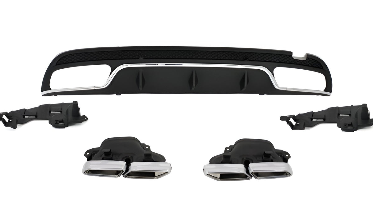 Mercedes-Benz C-Class (W205) Rear Diffuser Package C63 AMG Look Gloss Black – original photo