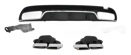 Mercedes-Benz C-Class (W205) Rear Diffuser Package C63 AMG Look Gloss Black | DTC Certificate