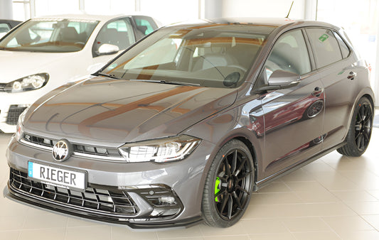 VW Polo GTI / R-Line from 2021 Rieger Front Splitter Matt Black – Ref. RIE00047221