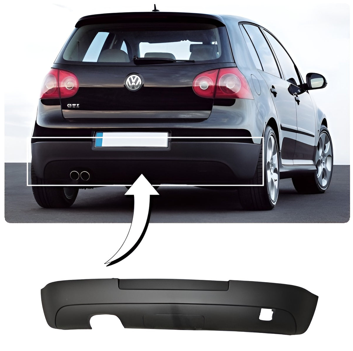 VW Golf 5 Rear Diffuser for Tow Bar
