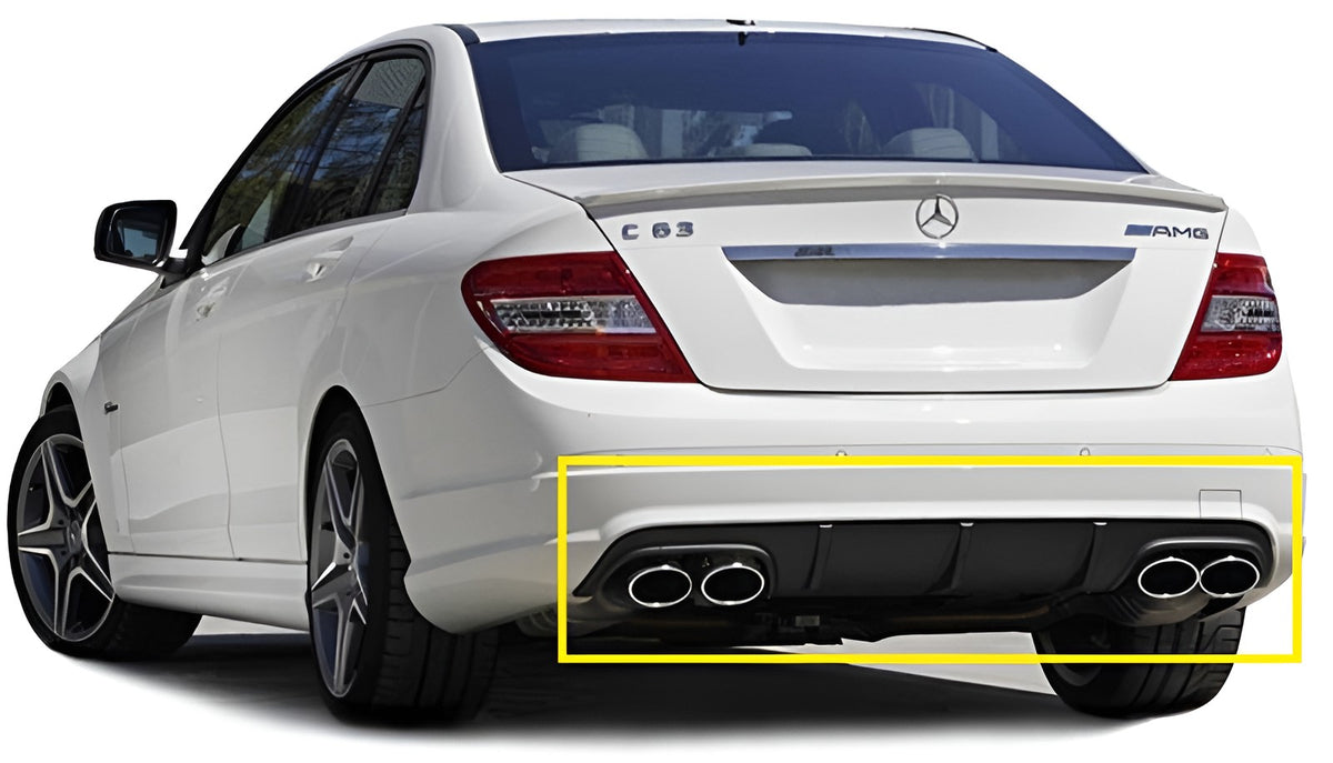 Mercedes-Benz C-Class until 03/2011 (W204) Dual-Exit Rear Diffuser C63 AMG Look