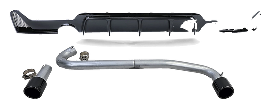 BMW F32/F33/F36 Performance Rear Diffuser O--O with Exhaust Tips V2