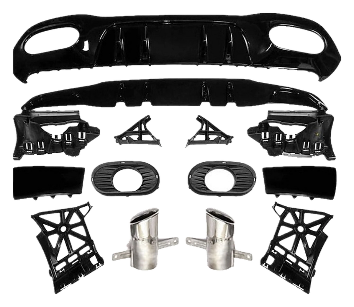 Mercedes-Benz A-Class (W177) Rear Diffuser Set A35 AMG Look V3