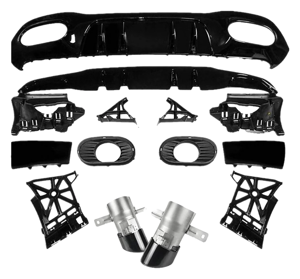 Mercedes-Benz A-Class (W177) Rear Diffuser Set A35 AMG Look V4